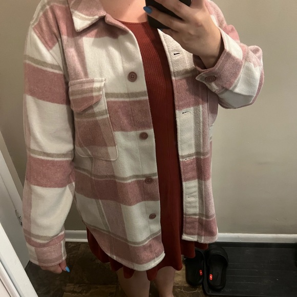 Pink Plaid Shacket/Jacket - Picture 2 of 4